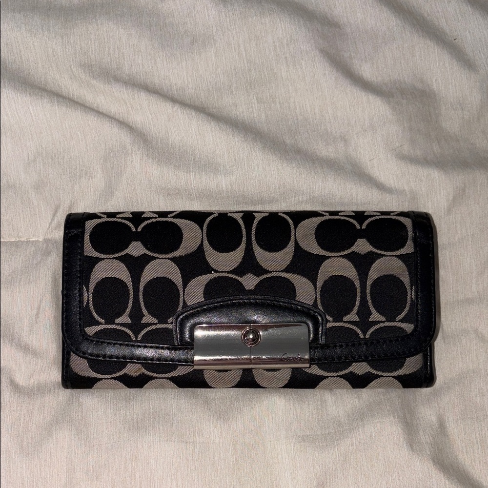 Coach Black and Gray Signature Wallet